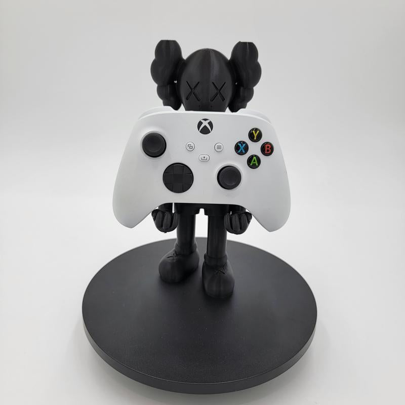 3D Printed Stand Figurine/Controller Mount - Unique Artwork with Functional Design for Gaming Setup