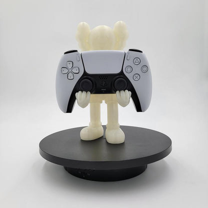3D Printed Stand Figurine/Controller Mount - Unique Artwork with Functional Design for Gaming Setup
