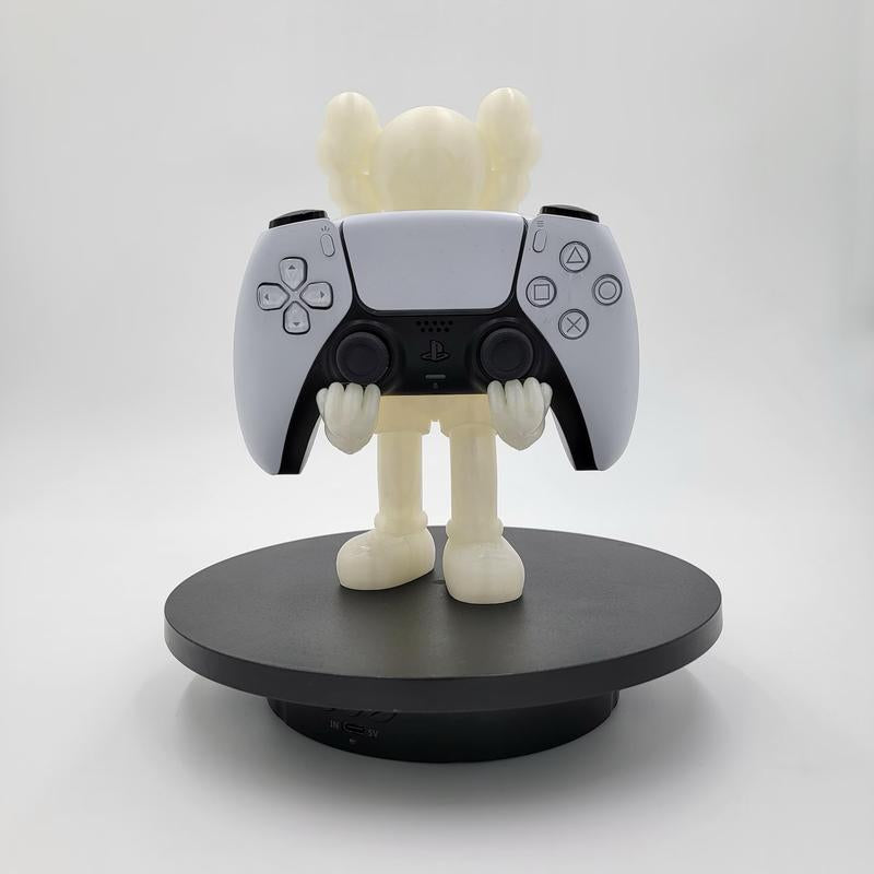3D Printed Stand Figurine/Controller Mount - Unique Artwork with Functional Design for Gaming Setup