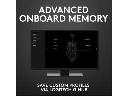 Logitech G502 HERO High Performance Wired Gaming Mouse, HERO 25K Sensor, 25,600 DPI, RGB, Adjustable Weights, 11 Programmable Buttons, On-Board Memory, PC / Mac